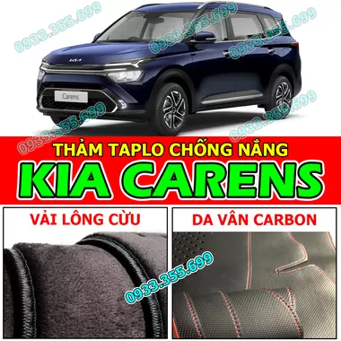 Thảm taplo chống nắng cho xe KIA CARENS Nhung lông, Da vân Carbon, Da vân Gỗ
