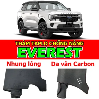 Thảm Taplo cho xe FORD EVEREST bằng Nhung lông, Da vân Carbon, Da vân Gỗ