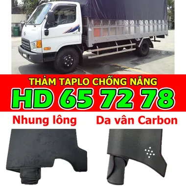 Thảm Taplo HYUNDAI HD65 - HD72 - HD78 bằng Nhung lông