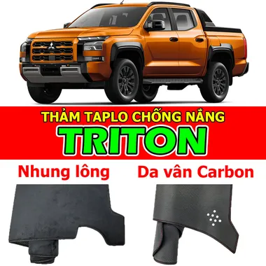 Thảm Taplo cho xe MITSUBISHI TRITON Nhung lông, Da vân Carbon, Da vân Gỗ