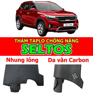 Thảm taplo chống nắng cho xe KIA SELTOS Nhung lông, Da vân Carbon, Da vân Gỗ