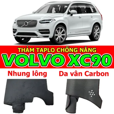Thảm Taplo VOLVO XC90 bằng Nhung lông, Da vân Carbon, Da vân Gỗ 2015 – 2028+