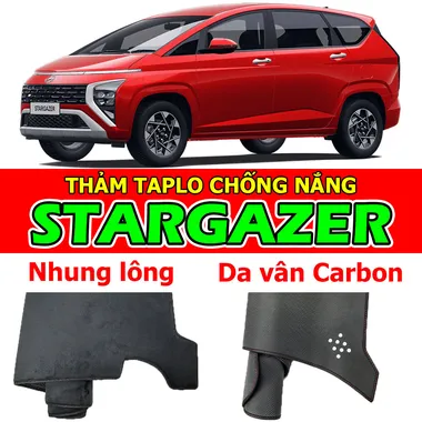 Thảm taplo chống nắng cho xe HYUNDAI STARGAZER, STARGAZER X Nhung lông, Da vân Carbon, Da vân Gỗ