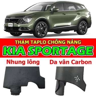 Thảm taplo chống nắng cho xe KIA SPORTAGE Nhung lông, Da vân Carbon, Da vân Gỗ
