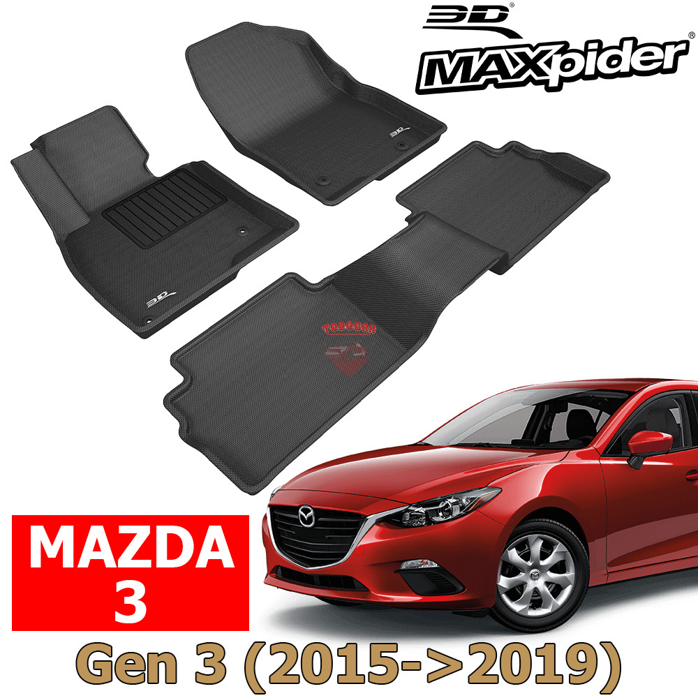 Lip cản trước Mazda 3 2015  2019 đen bóng mạ crom  Otom Việt Nam