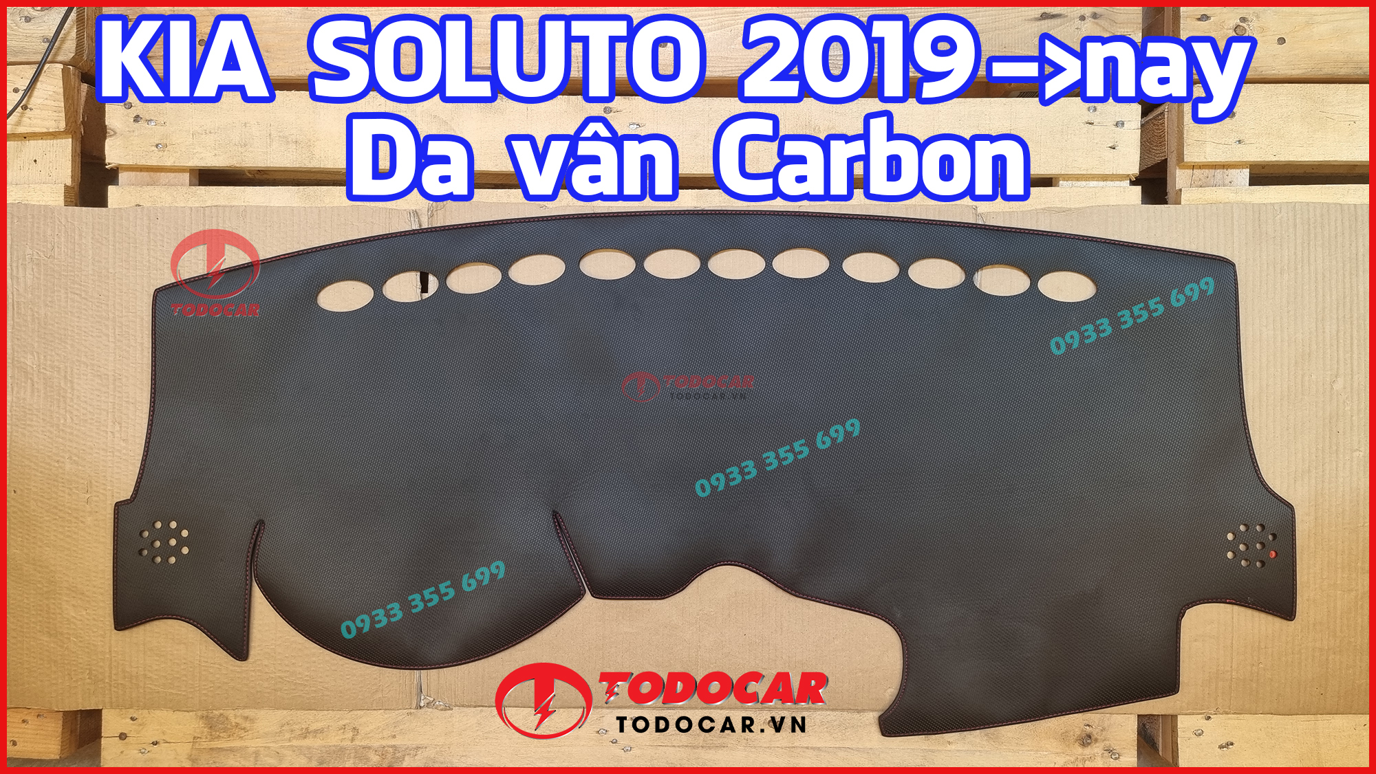Thảm taplo KIA SOLUTO Da vân Carbon